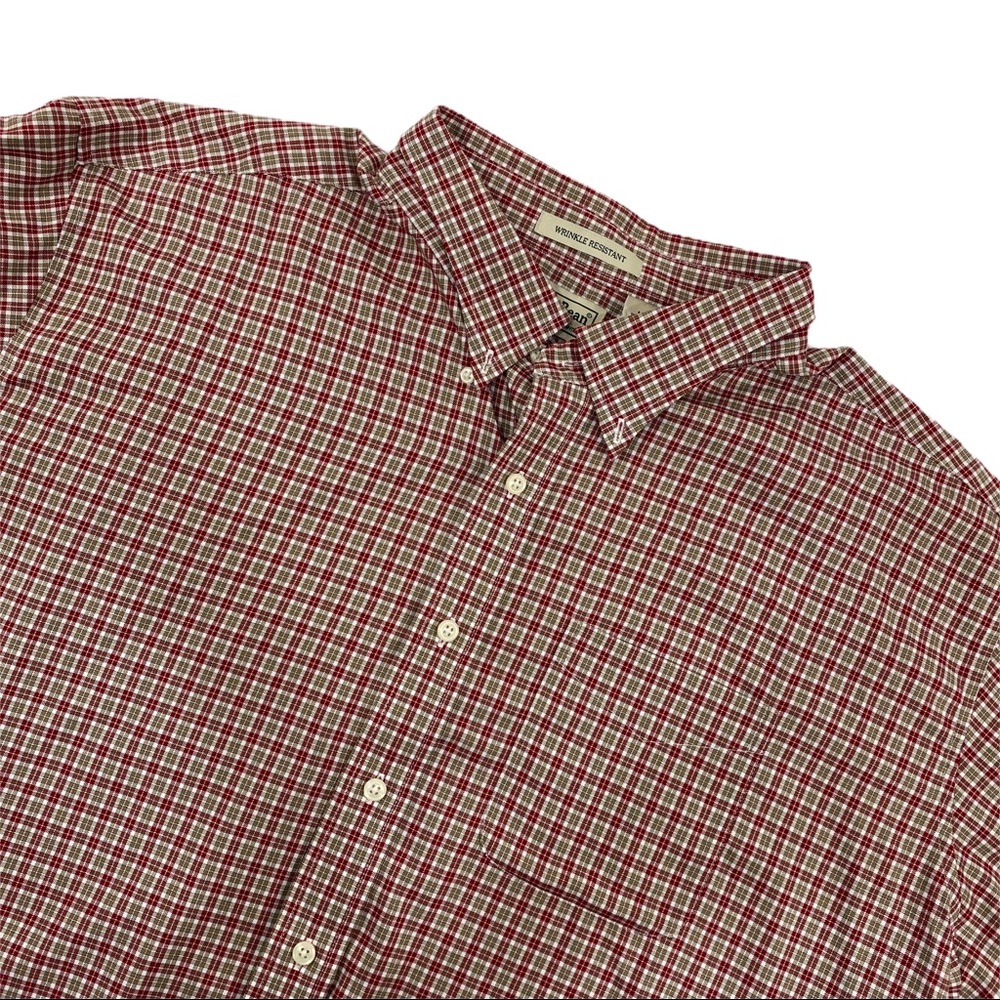 LL Bean red plaid shirt